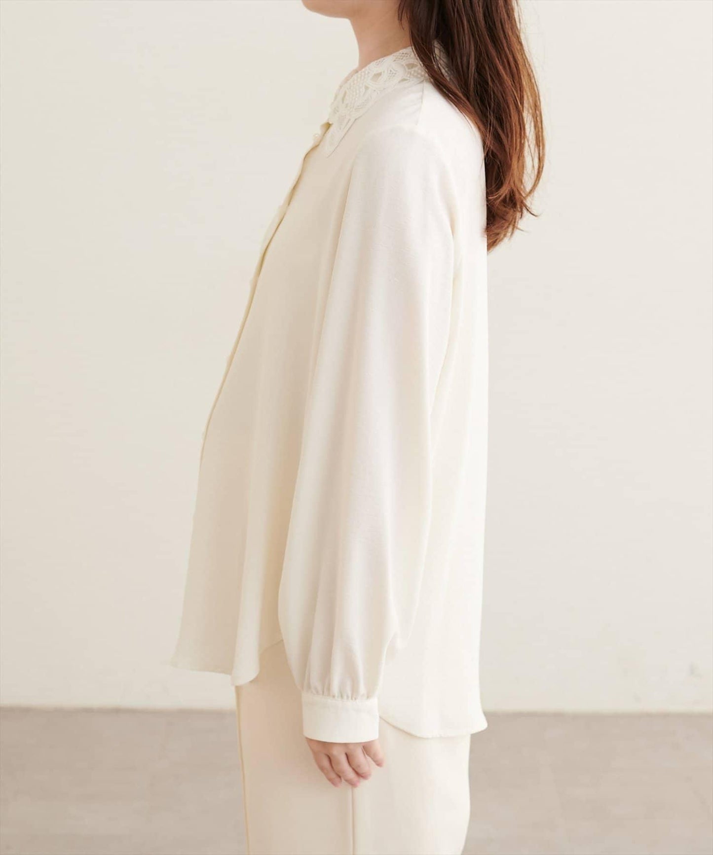 natural couture 蕾絲領襯衫 女士 聚酯纖維 翻領襯衫