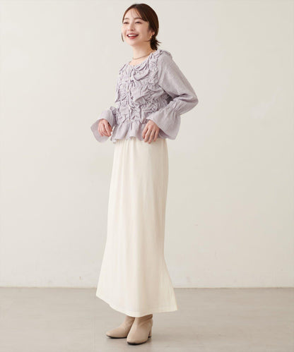 natural couture 紐扣褶皺襯衫