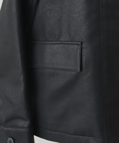 PUAL CE CIN VINTAGE REBELLION 系列 翻蓋領人造皮革夾克