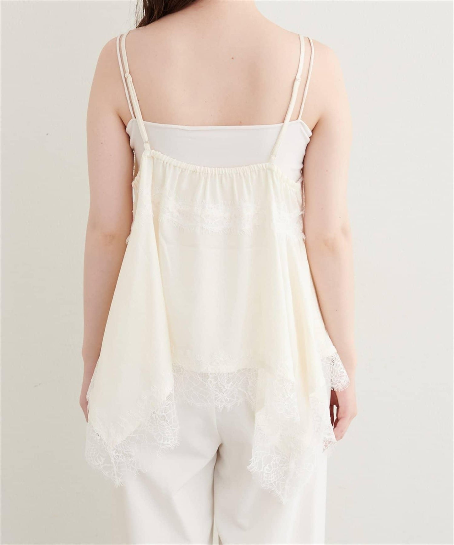 natural couture 隨機下襬緞面蕾絲吊帶衫 女士 滌綸