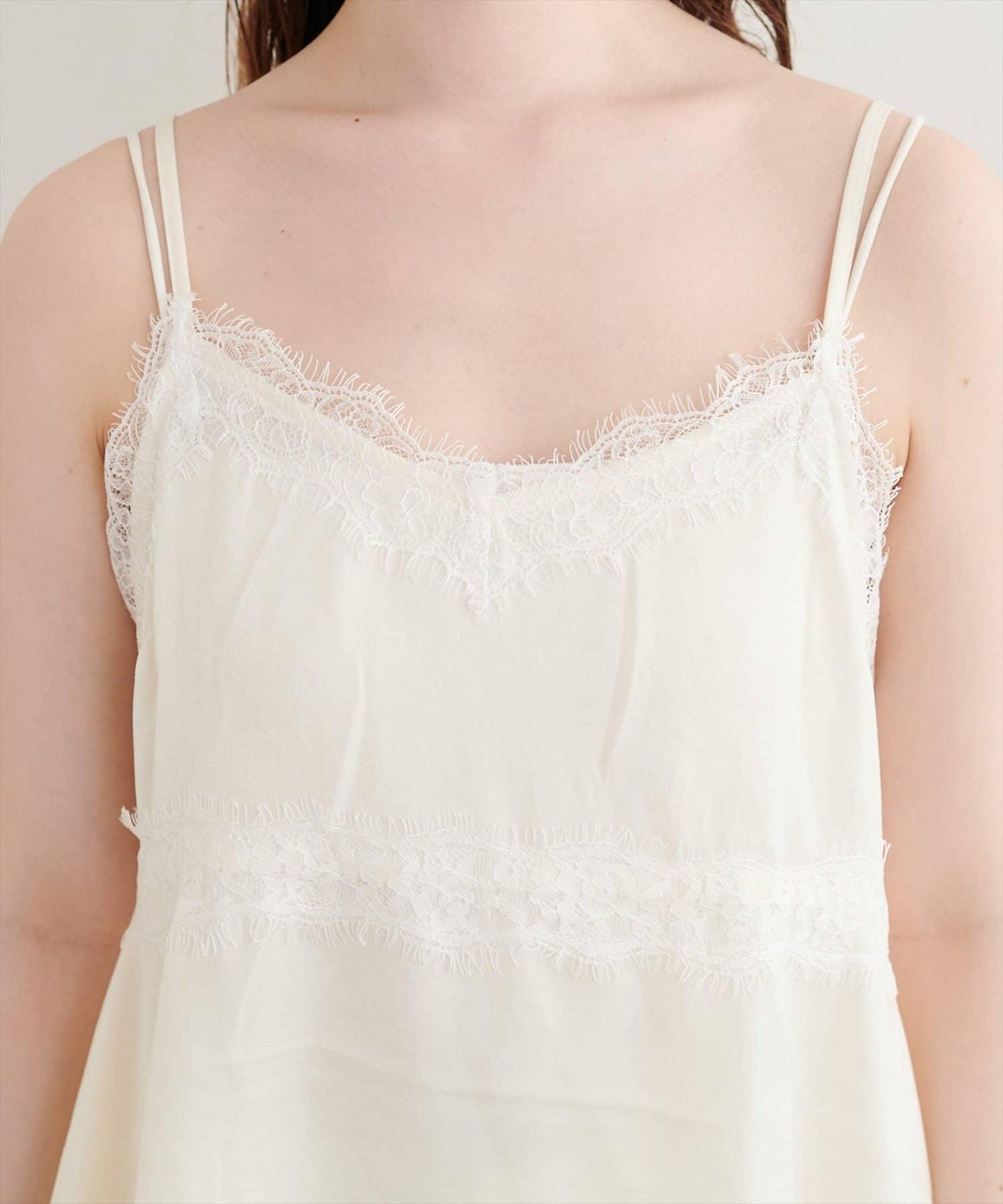 natural couture 隨機下襬緞面蕾絲吊帶衫 女士 滌綸