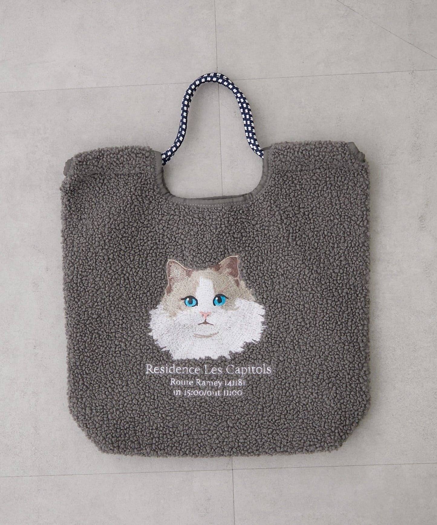 Remind me and forever 動物刺繡彩色繩提手毛絨托特包 A4尺寸