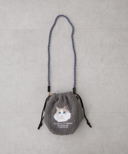 Remind me and forever 動物刺繡彩色繩提手斜挎包 A4尺寸 滌綸