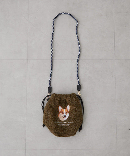 Remind me and forever 動物刺繡彩色繩提手斜挎包 A4尺寸 滌綸