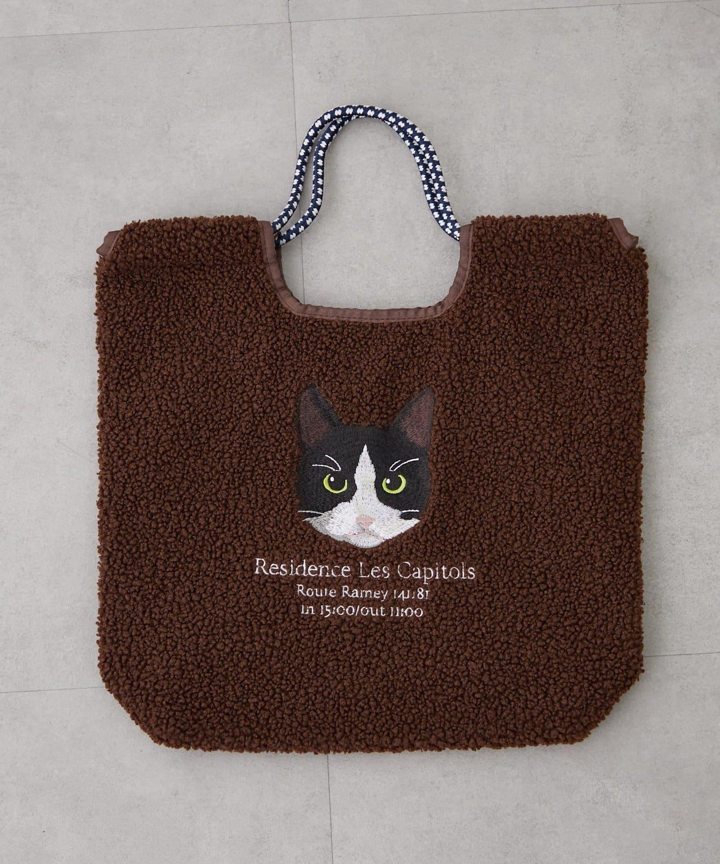 Remind me and forever 動物刺繡彩色繩提手毛絨托特包 A4尺寸