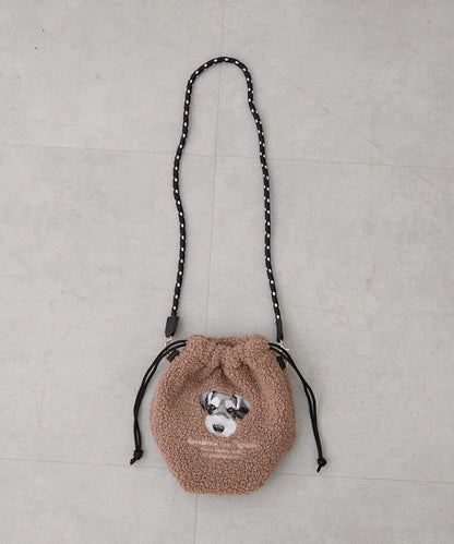 Remind me and forever 動物刺繡彩色繩提手斜挎包 A4尺寸 滌綸