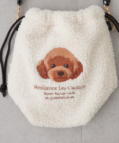 Remind me and forever 動物刺繡彩色繩提手斜挎包 A4尺寸 滌綸