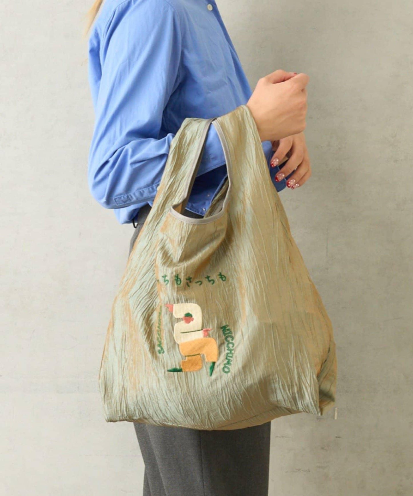 なんかかわいい日本語 刺繡 環保袋