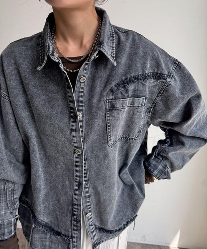 【WEB限定】ダメージデニムシャツ