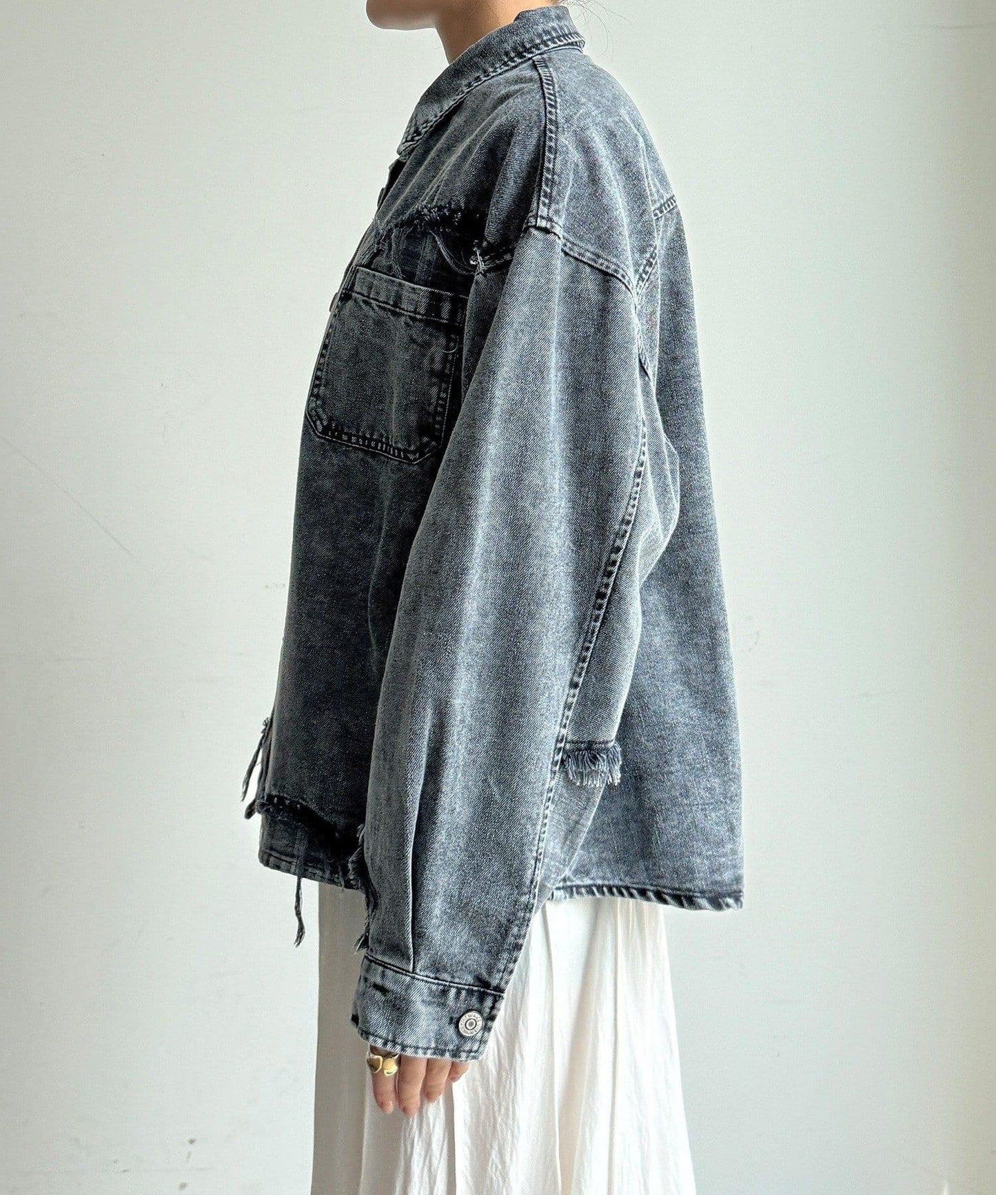 【WEB限定】ダメージデニムシャツ