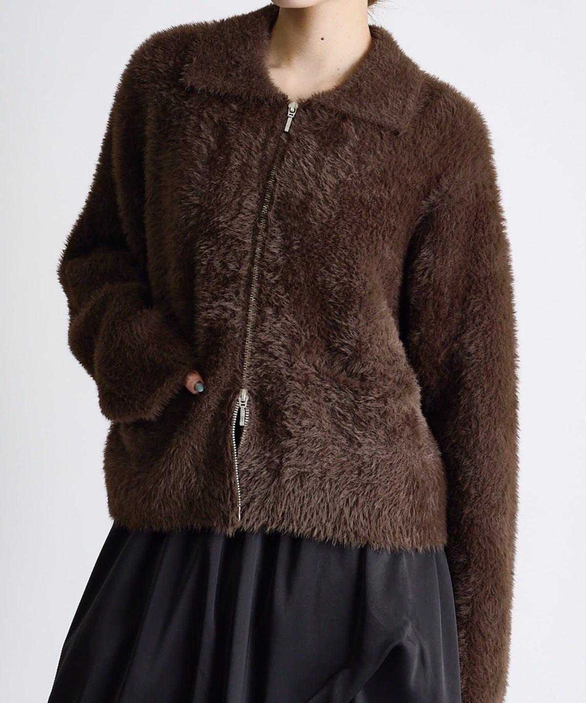 Lui's FEMME 26AW 長絨口袋開衫 腈綸混紡 針織衫