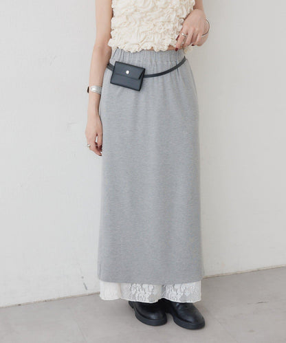 リバーシブルレーススカート mystic 拼色 花朵 網紗 連衣裙
