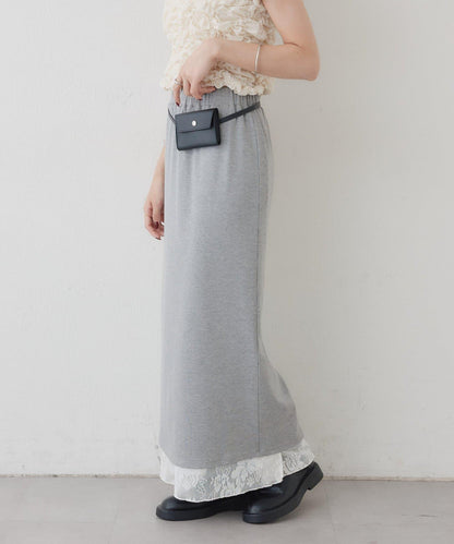 リバーシブルレーススカート mystic 拼色 花朵 網紗 連衣裙