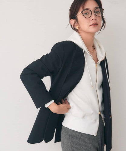 RIVE DROITE 連帽拉鍊衛衣 聚酯纖維 彈力 舒適 寬鬆 連帽衫