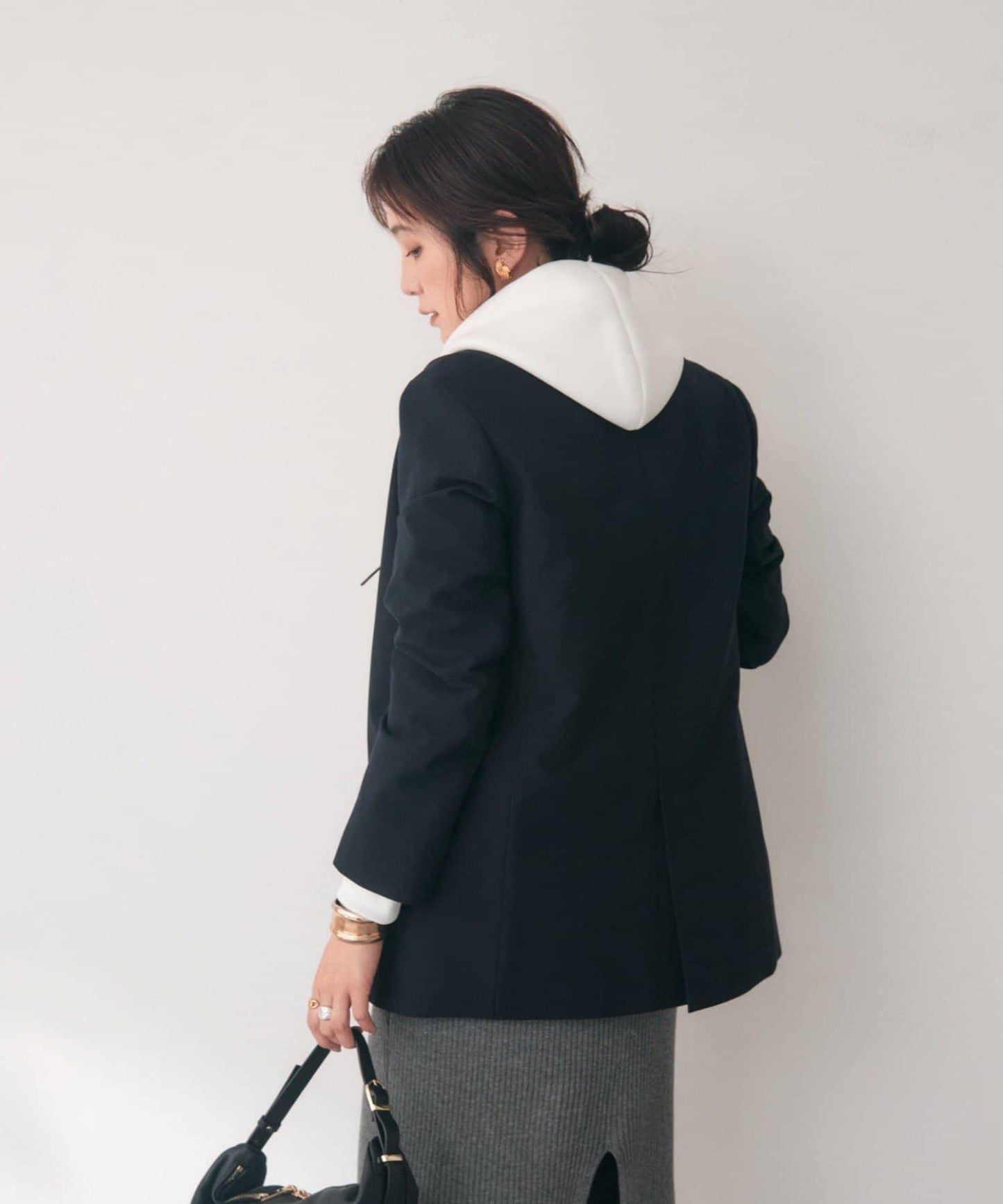RIVE DROITE 連帽拉鍊衛衣 聚酯纖維 彈力 舒適 寬鬆 連帽衫