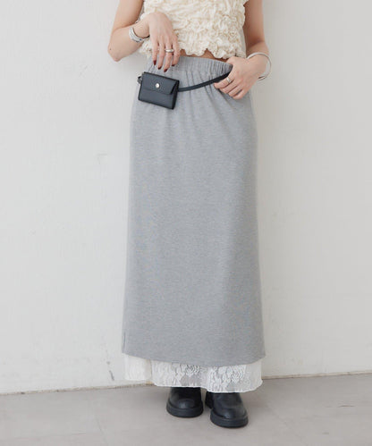 リバーシブルレーススカート mystic 拼色 花朵 網紗 連衣裙