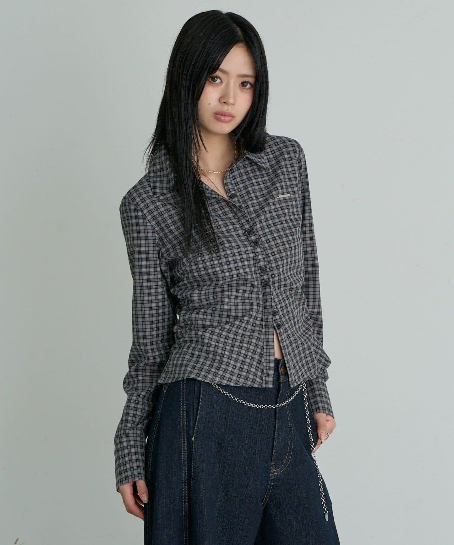 【大人気シャツの長袖Ver.】胸刺繍コンパクトシャツ