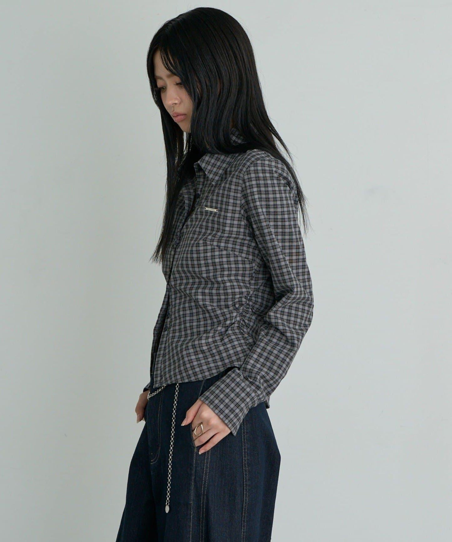 【大人気シャツの長袖Ver.】胸刺繍コンパクトシャツ