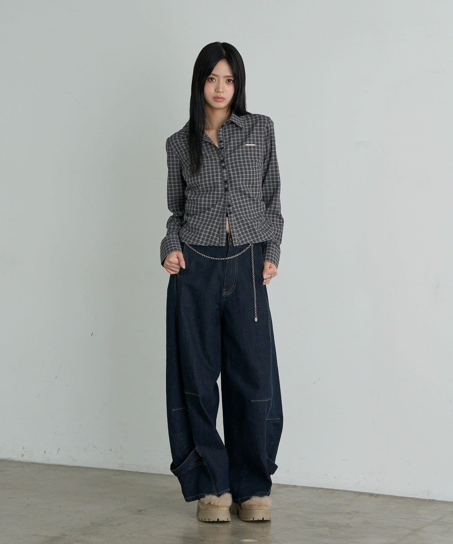 【大人気シャツの長袖Ver.】胸刺繍コンパクトシャツ