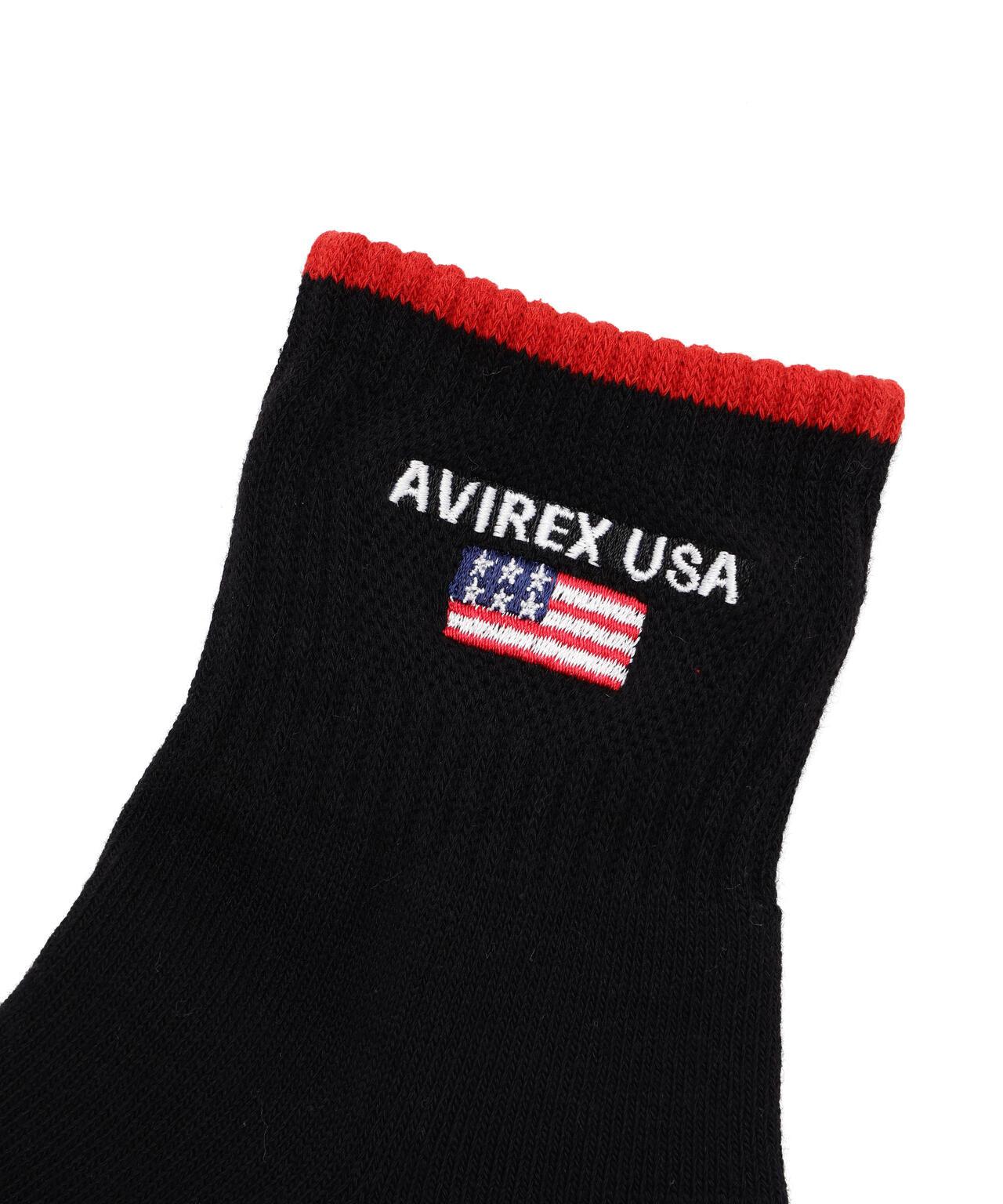AVIREX 星條旗Logo襪子 純棉混紡 休閒襪