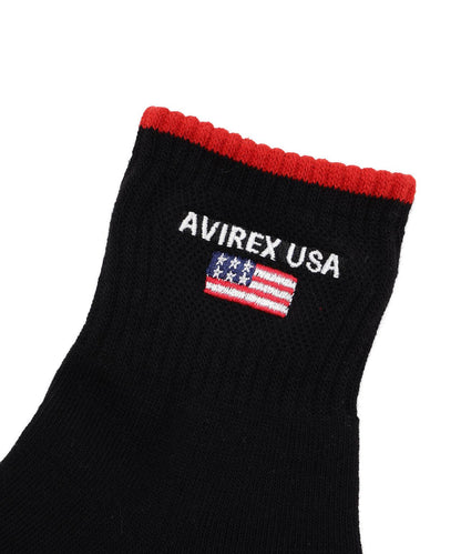 AVIREX 星條旗Logo襪子 純棉混紡 休閒襪