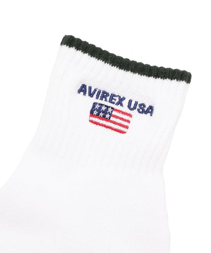 AVIREX 星條旗Logo襪子 純棉混紡 休閒襪