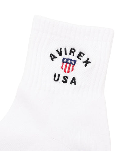 AVIREX 品牌限定 經典Logo 襪子 棉混紡 休閒男女同款