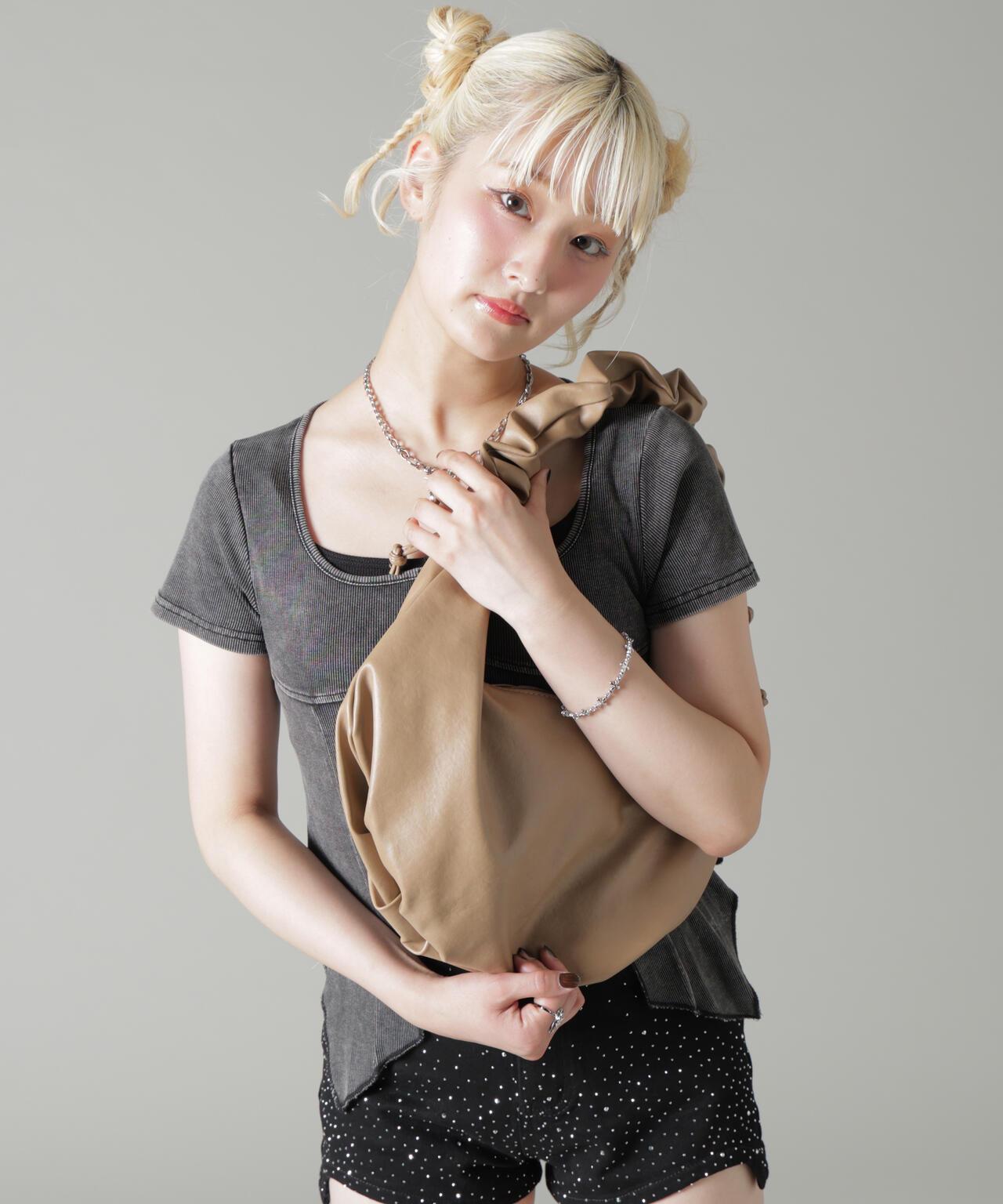 MAVYTH CRUMPLED HANDLE BAG 褶皺手柄單肩包 合成皮革