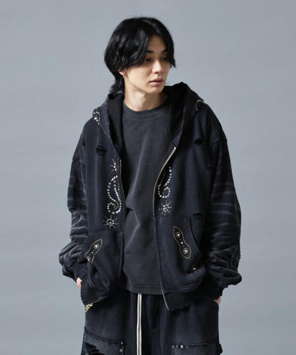 DankeSchon SULFER CHEMICAL SWEAT ZIP HOODIE 硫磺水洗做舊拉鍊連帽衛衣