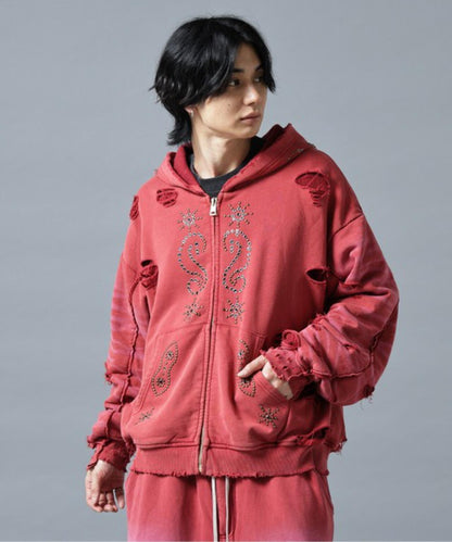 DankeSchon SULFER CHEMICAL SWEAT ZIP HOODIE 硫磺水洗做舊拉鍊連帽衛衣