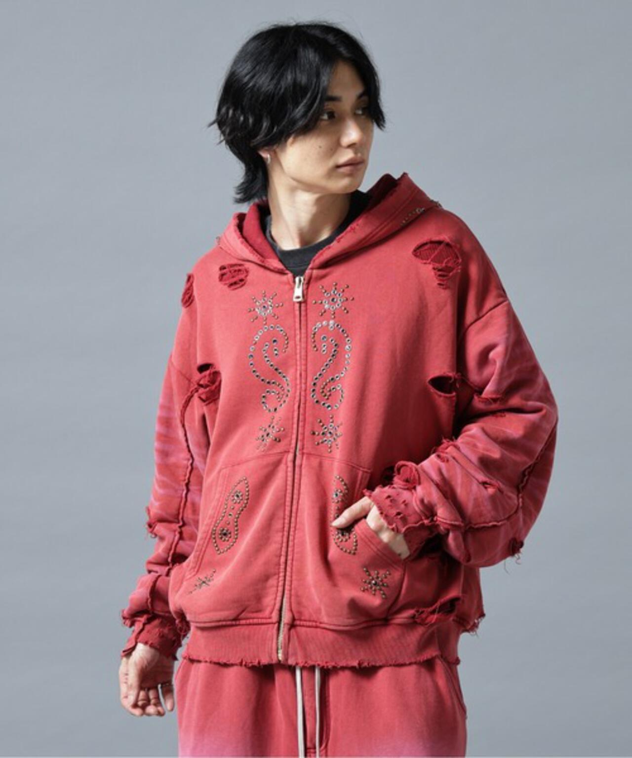 DankeSchon SULFER CHEMICAL SWEAT ZIP HOODIE 硫磺水洗做舊拉鍊連帽衛衣