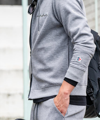 ROYAL FLASH 別注 Set-up Hoodie Back Metal 連帽拉鍊衛衣 聚酯混紡 羅紋拼接