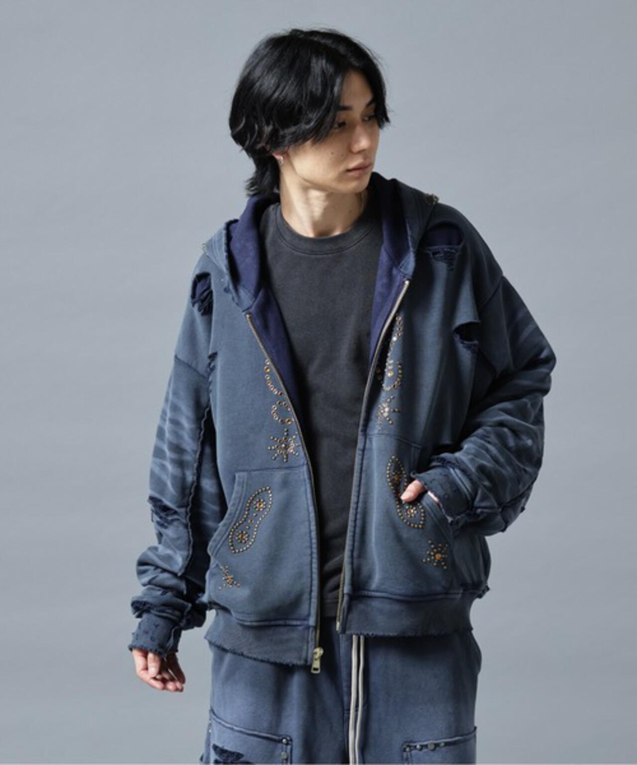 DankeSchon SULFER CHEMICAL SWEAT ZIP HOODIE 硫磺水洗做舊拉鍊連帽衛衣