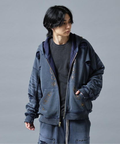 DankeSchon SULFER CHEMICAL SWEAT ZIP HOODIE 硫磺水洗做舊拉鍊連帽衛衣