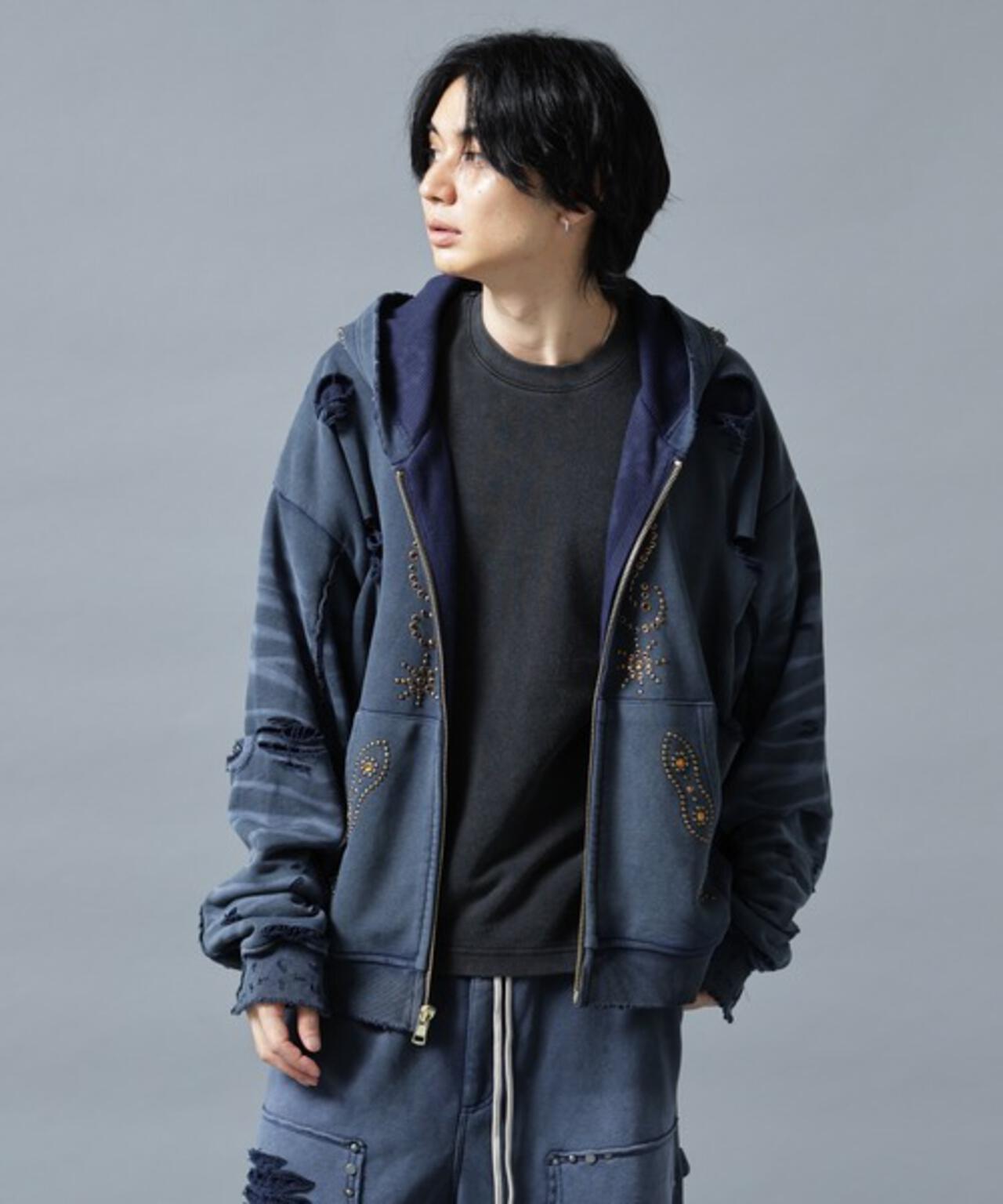 DankeSchon SULFER CHEMICAL SWEAT ZIP HOODIE 硫磺水洗做舊拉鍊連帽衛衣