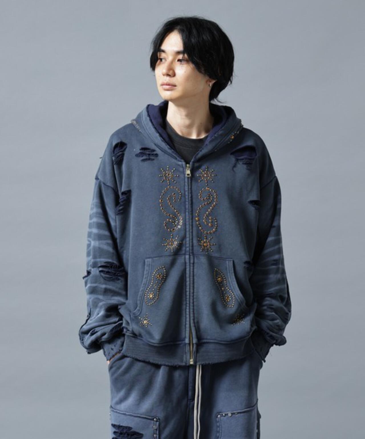 DankeSchon SULFER CHEMICAL SWEAT ZIP HOODIE 硫磺水洗做舊拉鍊連帽衛衣