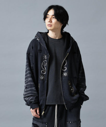DankeSchon SULFER CHEMICAL SWEAT ZIP HOODIE 硫磺水洗做舊拉鍊連帽衛衣