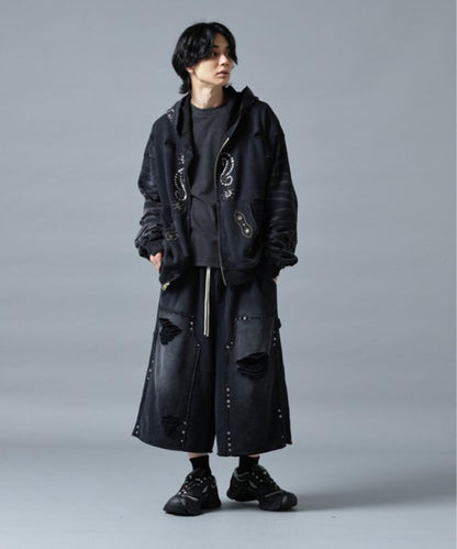 DankeSchon SULFER CHEMICAL SWEAT ZIP HOODIE 硫磺水洗做舊拉鍊連帽衛衣