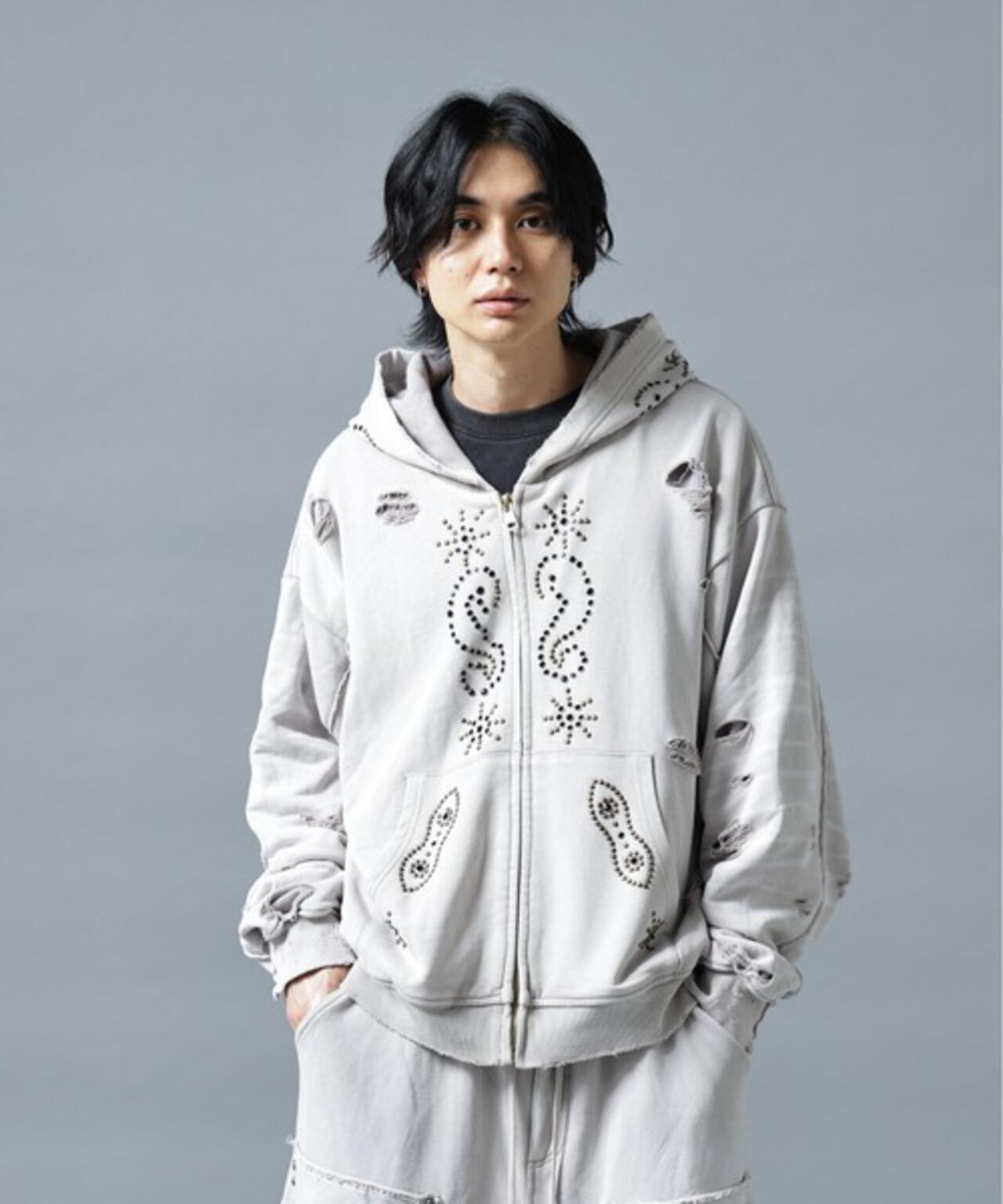 DankeSchon SULFER CHEMICAL SWEAT ZIP HOODIE 硫磺水洗做舊拉鍊連帽衛衣
