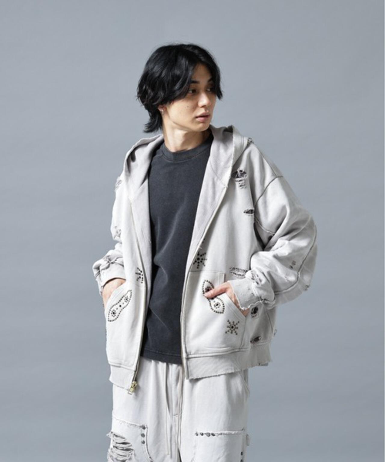 DankeSchon SULFER CHEMICAL SWEAT ZIP HOODIE 硫磺水洗做舊拉鍊連帽衛衣