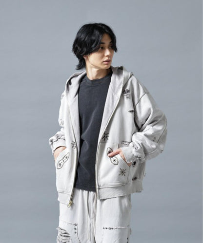 DankeSchon SULFER CHEMICAL SWEAT ZIP HOODIE 硫磺水洗做舊拉鍊連帽衛衣