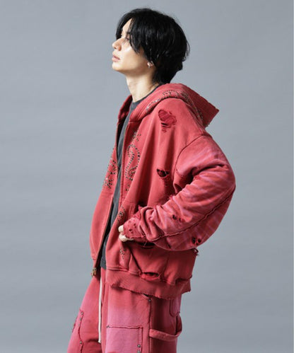 DankeSchon SULFER CHEMICAL SWEAT ZIP HOODIE 硫磺水洗做舊拉鍊連帽衛衣