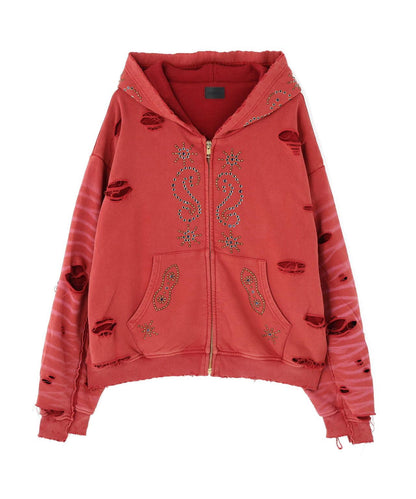 DankeSchon SULFER CHEMICAL SWEAT ZIP HOODIE 硫磺水洗做舊拉鍊連帽衛衣
