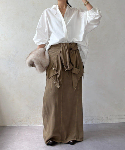 DOUDOU 寬鬆長款襯衫 女士春秋季休閒襯衣