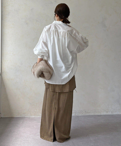 DOUDOU 寬鬆長款襯衫 女士春秋季休閒襯衣