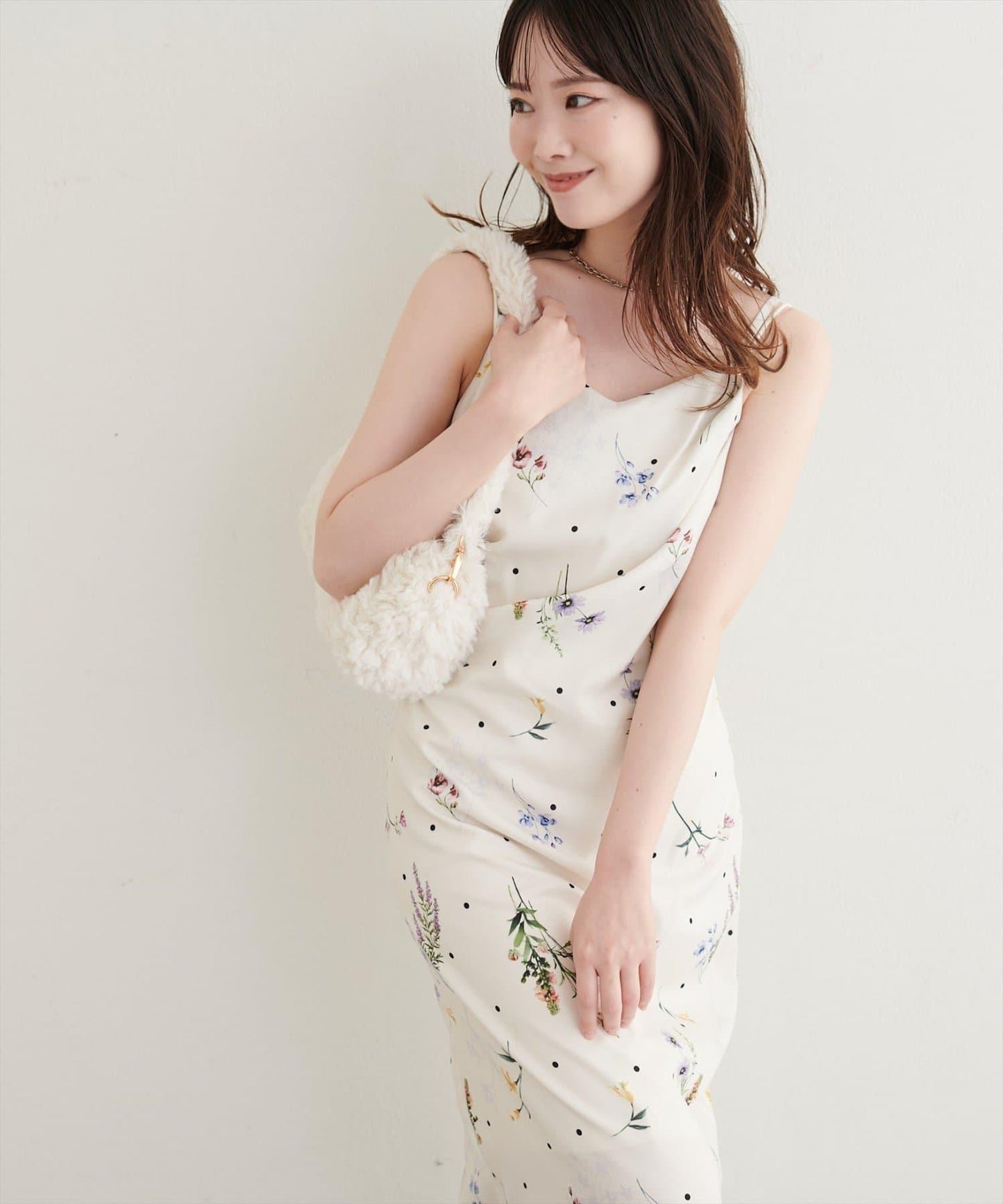 natural couture 原創花柄吊帶連衣裙 聚酯纖維 連衣裙