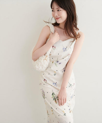 natural couture 原創花柄吊帶連衣裙 聚酯纖維 連衣裙