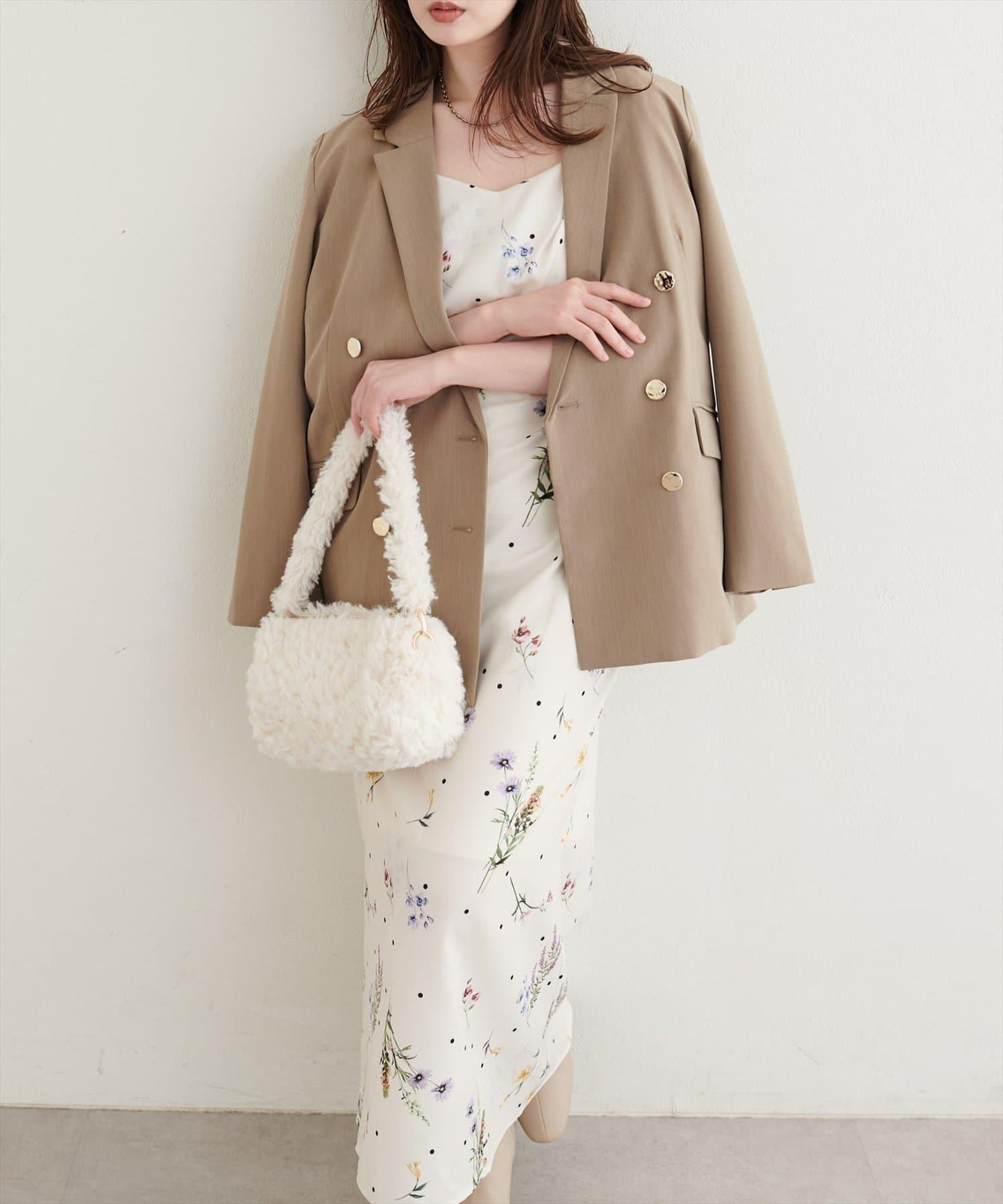 natural couture 原創花柄吊帶連衣裙 聚酯纖維 連衣裙