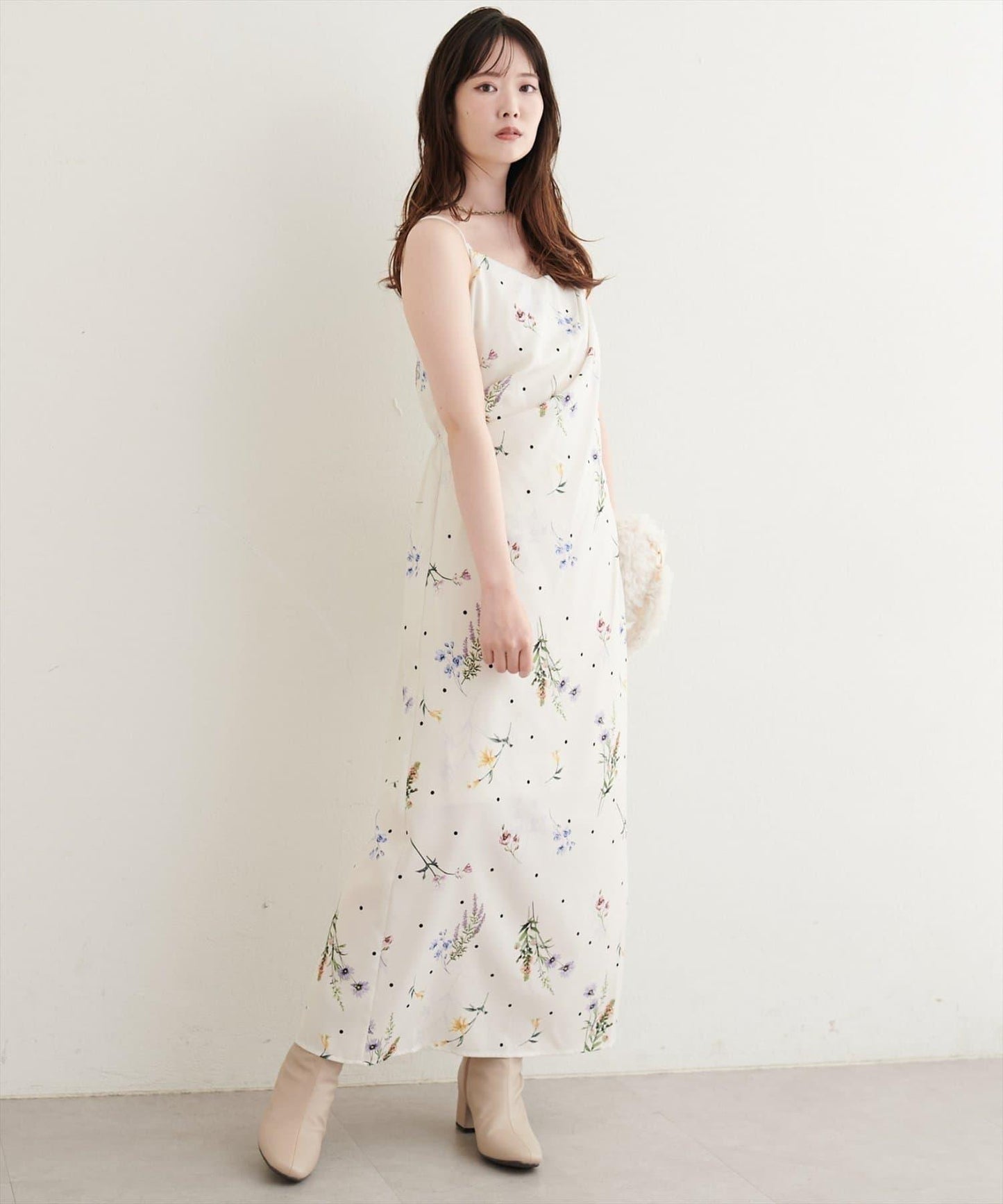 natural couture 原創花柄吊帶連衣裙 聚酯纖維 連衣裙