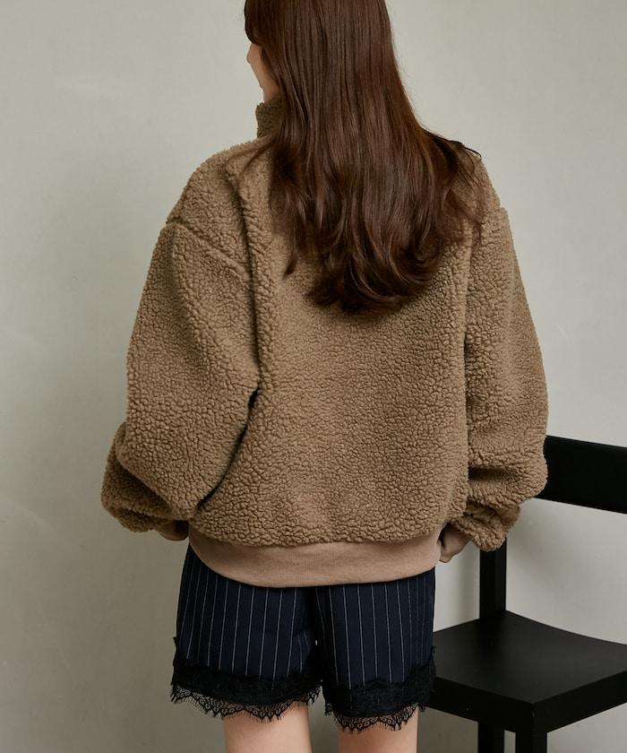 MARY QUANT × PUBLUX 聯名款 刺繡花朵圖案絎縫絨面夾克 外套 女